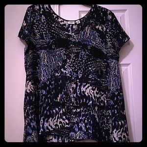 Blue and black floral blouse from Cato’s